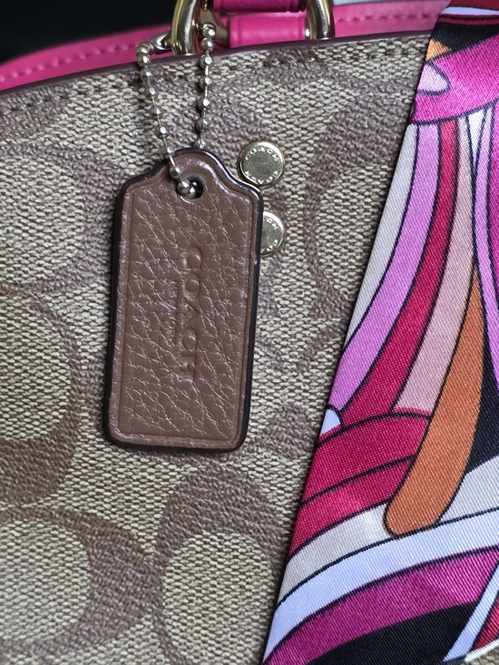 Coach Accessories - Coach Small Brown Pebbled Leather Hangtag